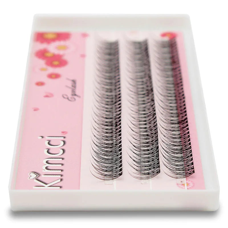Kimcci 120knots/Case Natural Individual Dovetail Eyelash Extension 3D Mink Cluster Eyelashes Professional Flared Lashes Makeup