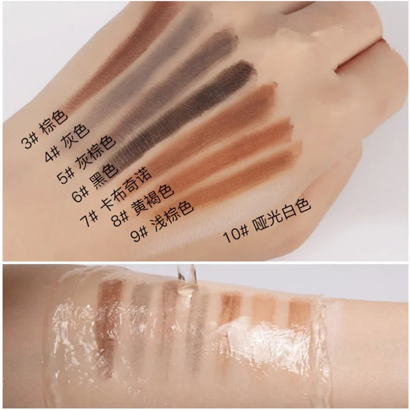 White Eyebrow Pencil Cosmetic Pen Brush for Eyeshadow Natural Long-Lasting Brows Tint Waterproof Eye Brow Makeup Set Beauty