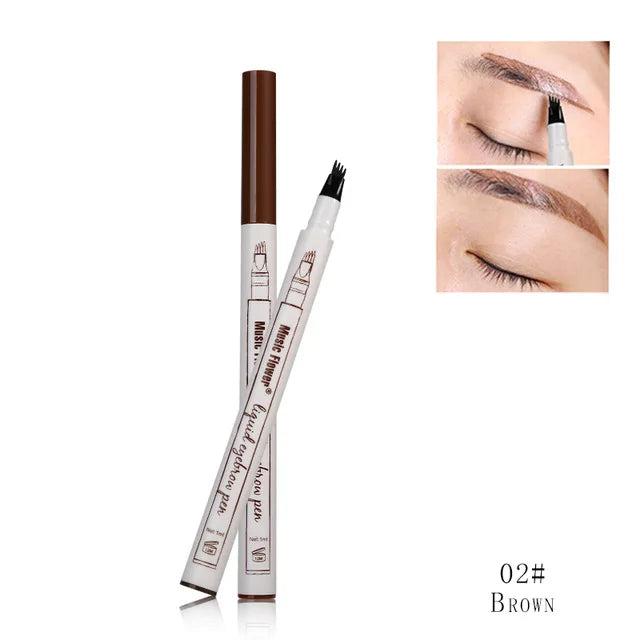 Music Flower Brand 4 Colors Eyebrow Pencil Fine Sketch Liquid Eyebrow Pen Waterproof Tattoo Super Durable Eye Brow eyebrow gel