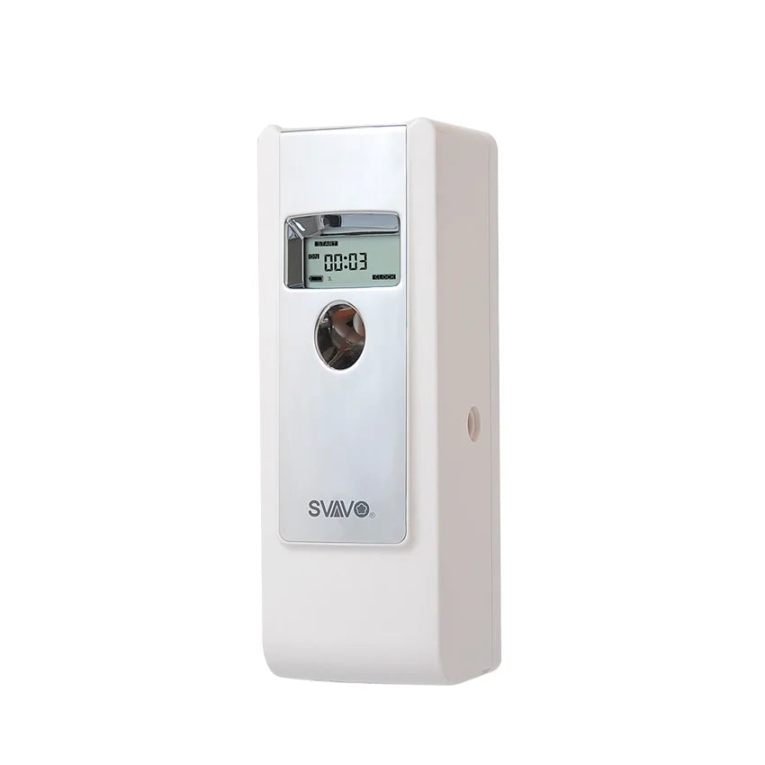 SVAVO Liquid Air Freshener Dispenser Wall Mounted Automatic Fragrance Perfume Spray Room Toilet Odor Eliminator LCD Programmable