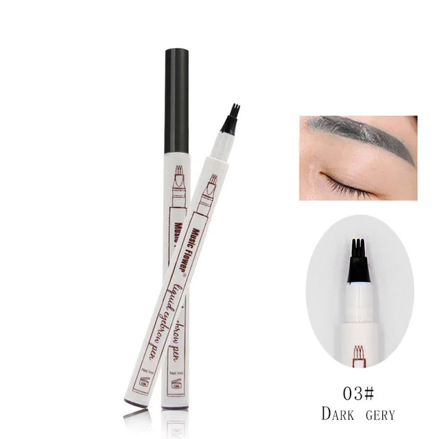 Music Flower Brand 4 Colors Eyebrow Pencil Fine Sketch Liquid Eyebrow Pen Waterproof Tattoo Super Durable Eye Brow eyebrow gel