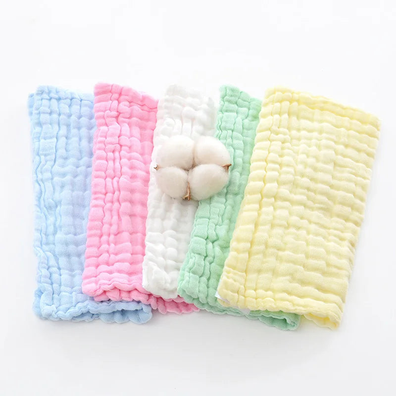 3 Pcs Baby Towels Hand Face Wipes for Newborn Toddler Kids Solid Handkerchief Child Muslin Cotton Blank Bath Feeding Cloth