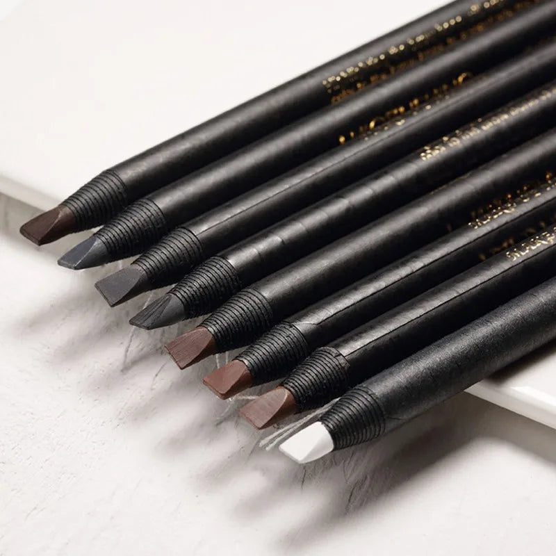 White Eyebrow Pencil Cosmetic Pen Brush for Eyeshadow Natural Long-Lasting Brows Tint Waterproof Eye Brow Makeup Set Beauty