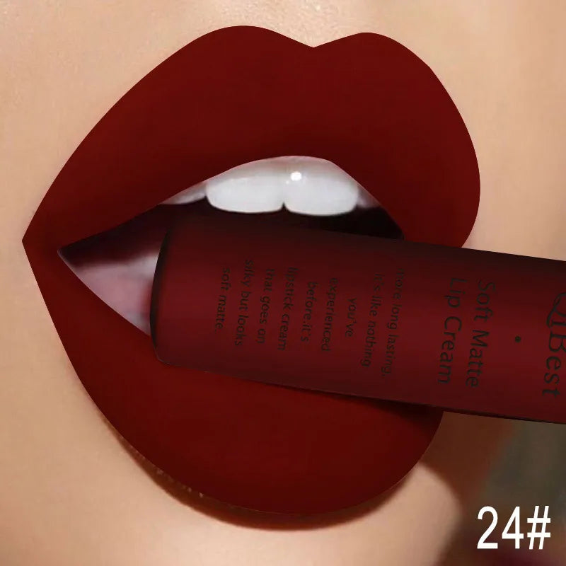 Matte Velvet Red Lipstick Waterproof  Black Lip Gloss Long Lasting Non-marking Sexy Lipgloss Makeup Liquid Lipsticks Lip Tint