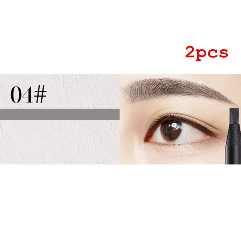 White Eyebrow Pencil Cosmetic Pen Brush for Eyeshadow Natural Long-Lasting Brows Tint Waterproof Eye Brow Makeup Set Beauty