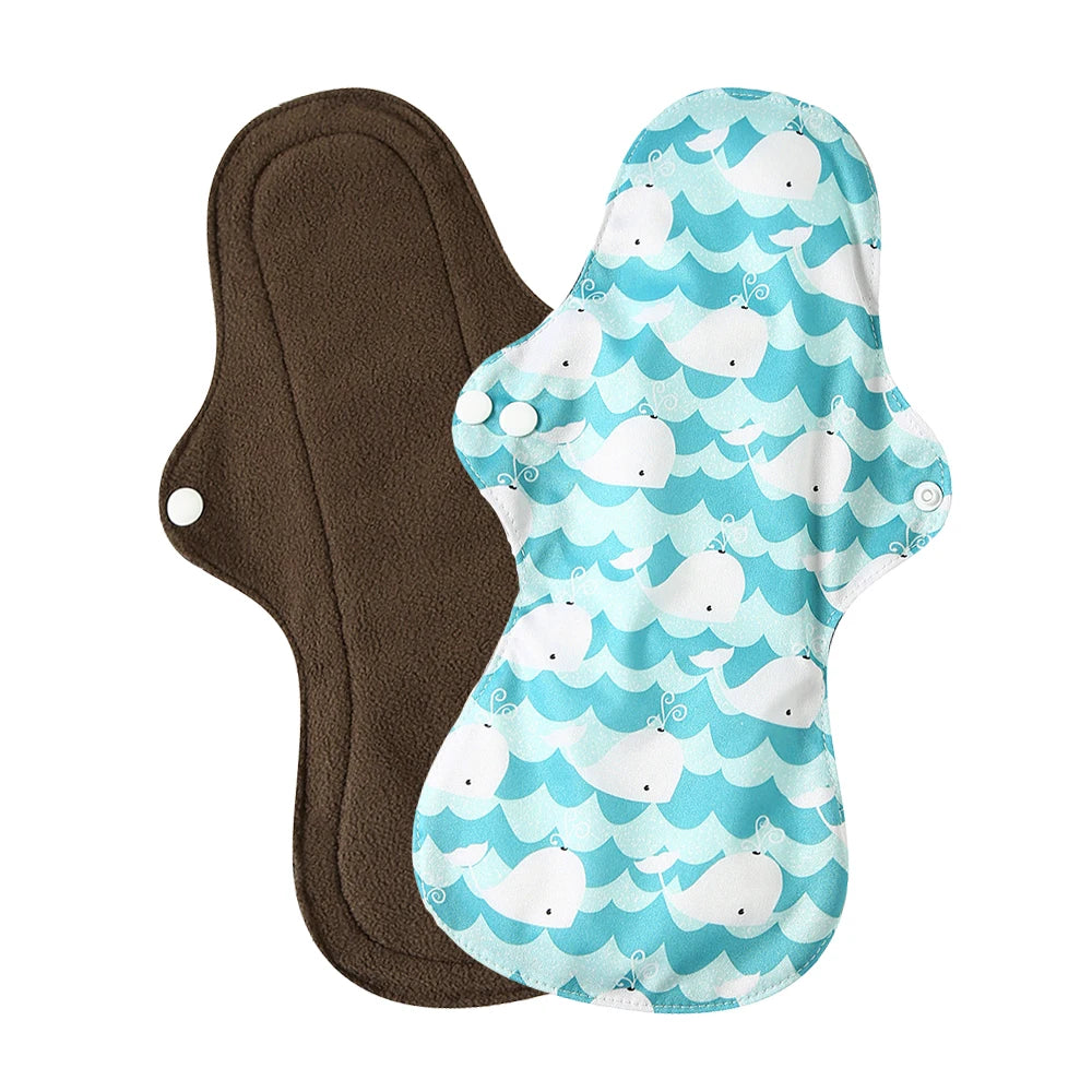 Menstrual Pads Heavy Flow Reusable Waterproof Panty Liner Bamboo Charcoal Sanitary Napkin Washable Overnight Period Cloth Pads