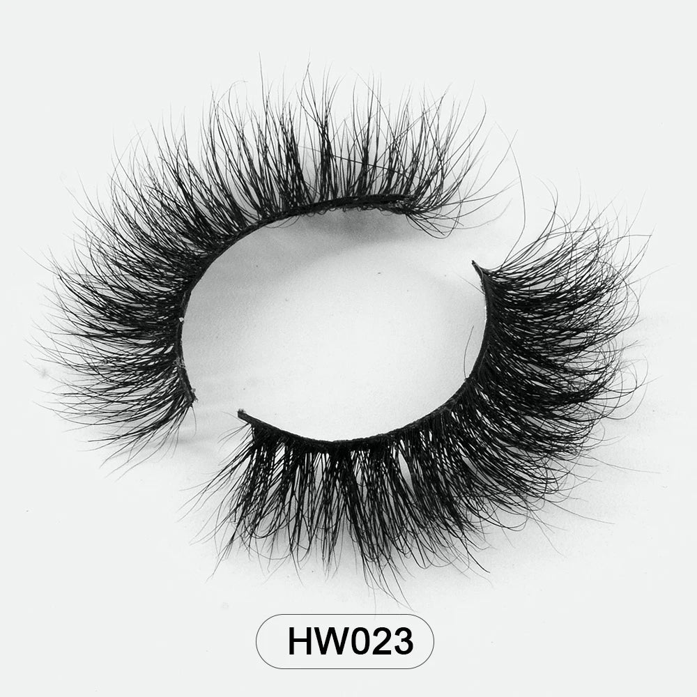 HZJY Dropshipping 10-15mm 3D Real Mink Handmade Crossing Lashes Individual Strip Thick Lash Fake Eyelashes with free paper boxes