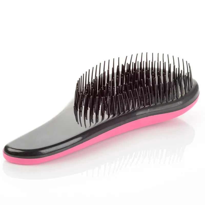 Magic Anti-static Hair Brush Handle Tangle Detangling Comb Shower Electroplate Massage Comb Salon Hair Styling Tool