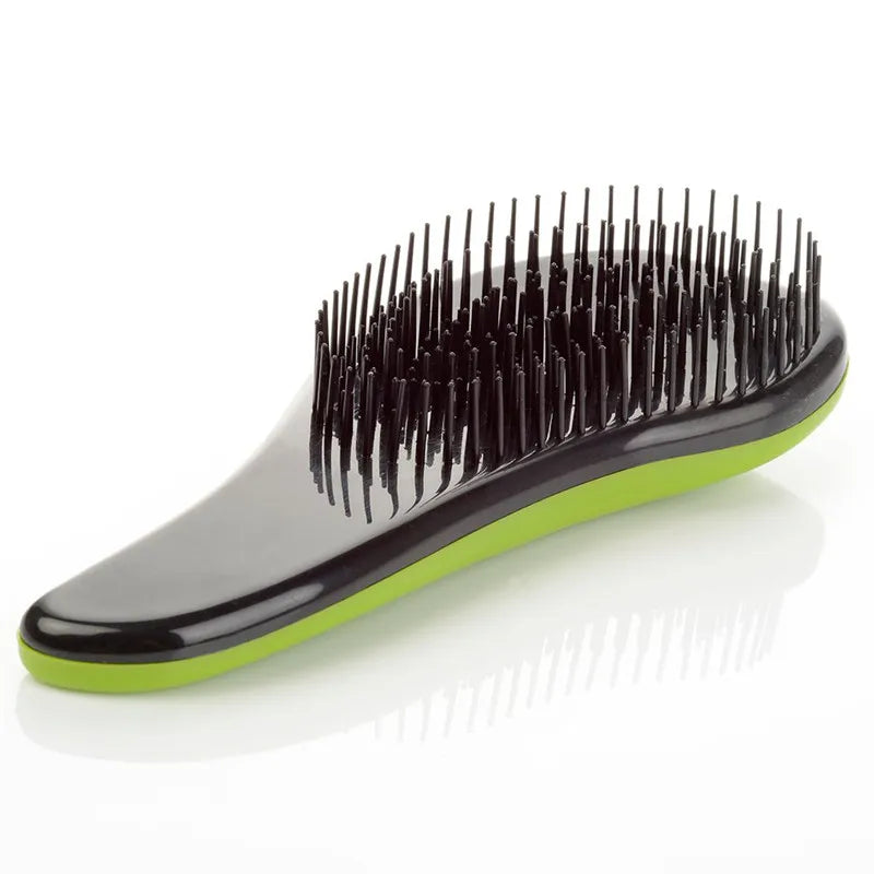Magic Anti-static Hair Brush Handle Tangle Detangling Comb Shower Electroplate Massage Comb Salon Hair Styling Tool
