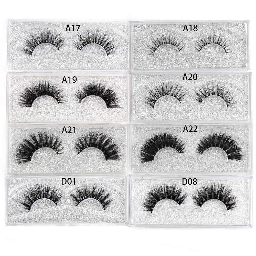 LEHUAMAO Makeup False Eyelashes Handmade Mink Lashes Fluffy Long 3D Strip Thick Fake Faux Mink Eyelashes Makeup Beauty Tool A19