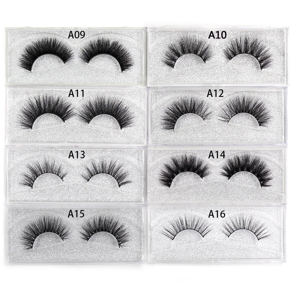 LEHUAMAO Makeup False Eyelashes Handmade Mink Lashes Fluffy Long 3D Strip Thick Fake Faux Mink Eyelashes Makeup Beauty Tool A19