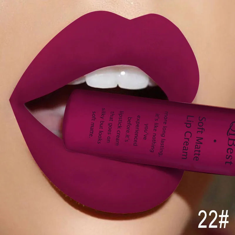 Matte Velvet Red Lipstick Waterproof  Black Lip Gloss Long Lasting Non-marking Sexy Lipgloss Makeup Liquid Lipsticks Lip Tint