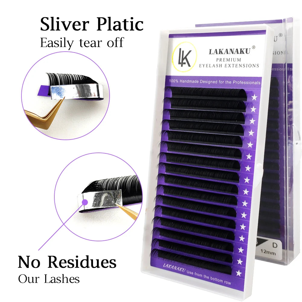 LAKANAKU 8-18mm Matte Volume Eyelashes Extensions Individual Lashes Fluffy False Eyelashes for Eye Beauty