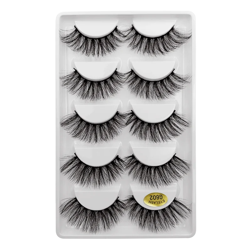 3/5 Pairs Fluffy Mink Eyelashes Thick 3d Lashes False Eyelashes Dramatic Wispy Flared Eyelash Makeup Eyelash Extension G600