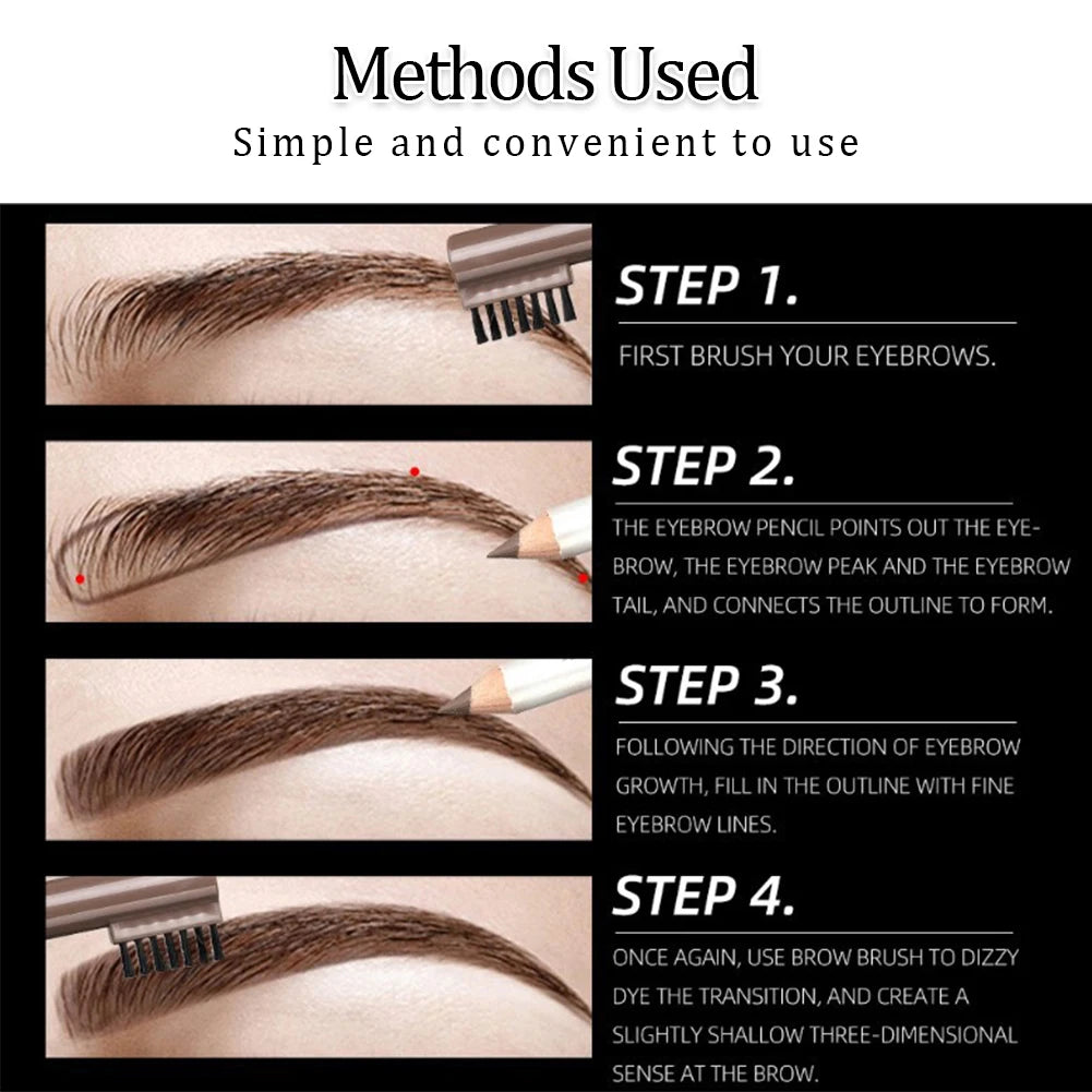 1PC Microblading Eyebrow Pen Waterproof Permanent Makeup Eye brow Pencil Positioning Lip Dark Brown Eyebrow cejas maquillaje