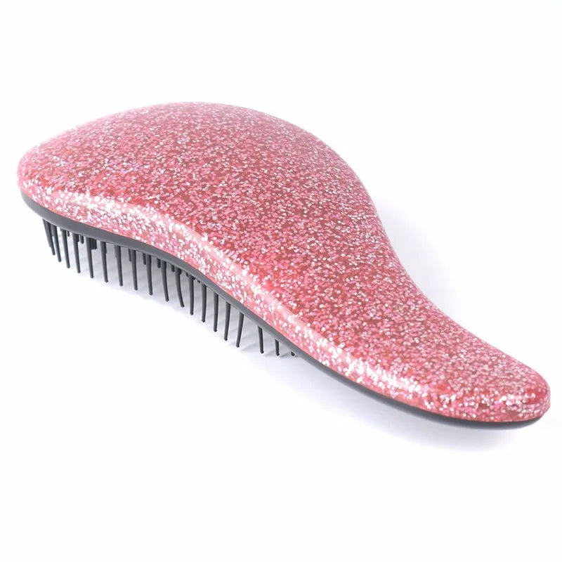 Magic Anti-static Hair Brush Handle Tangle Detangling Comb Shower Electroplate Massage Comb Salon Hair Styling Tool