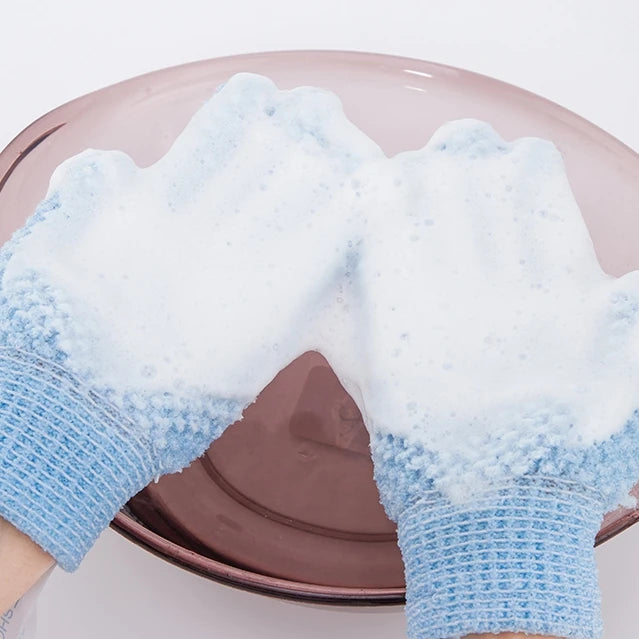 2 PCS Bath Gloves Peeling Exfoliating gloves Mitt Shower Scrub Gloves Massage for body scrub Sponge Wash Skin Moisturizing SPA