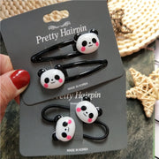 2PCS Cute New Cartoon Panda BB Clips Kids Hairpins Baby Clips Headdress Elastic Hair Bands Girls Accessories Children Headwear