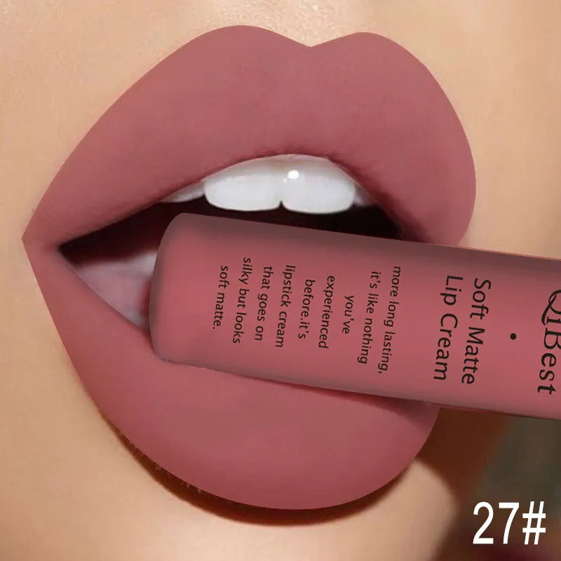 Matte Velvet Red Lipstick Waterproof  Black Lip Gloss Long Lasting Non-marking Sexy Lipgloss Makeup Liquid Lipsticks Lip Tint