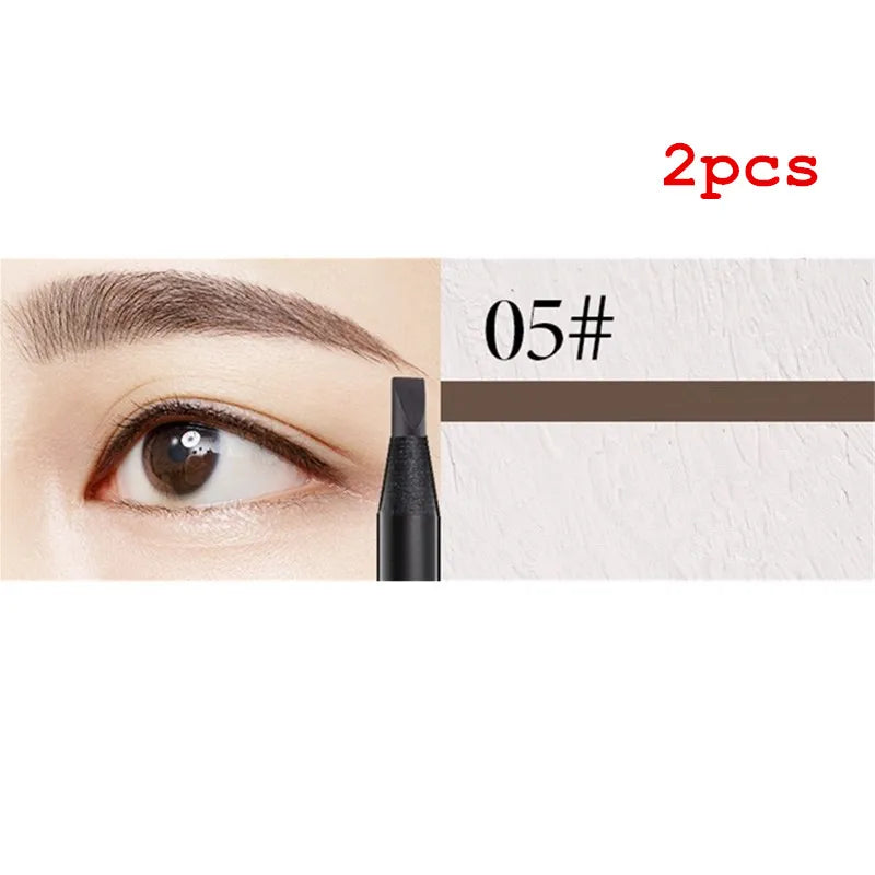 White Eyebrow Pencil Cosmetic Pen Brush for Eyeshadow Natural Long-Lasting Brows Tint Waterproof Eye Brow Makeup Set Beauty