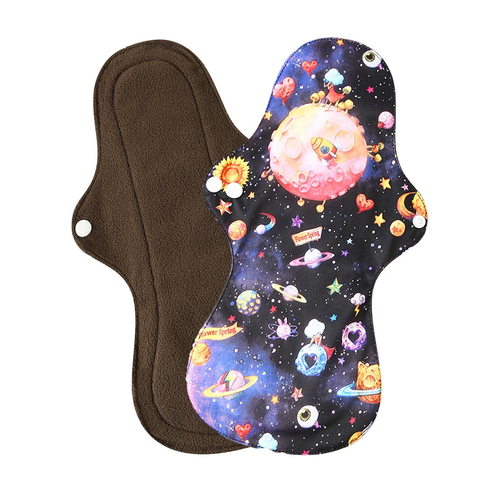 Menstrual Pads Heavy Flow Reusable Waterproof Panty Liner Bamboo Charcoal Sanitary Napkin Washable Overnight Period Cloth Pads