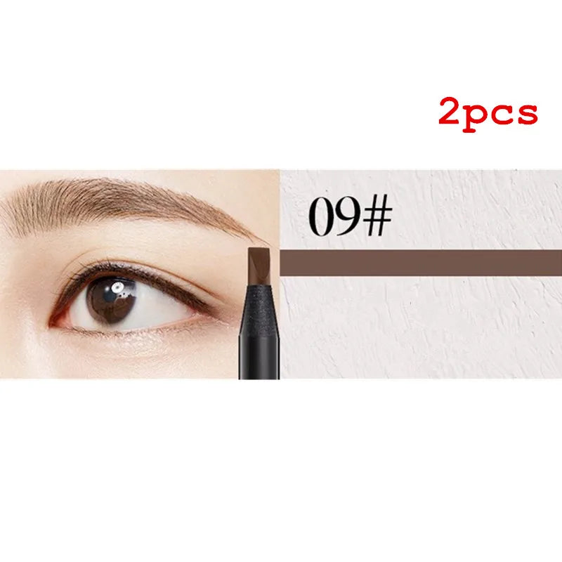 White Eyebrow Pencil Cosmetic Pen Brush for Eyeshadow Natural Long-Lasting Brows Tint Waterproof Eye Brow Makeup Set Beauty