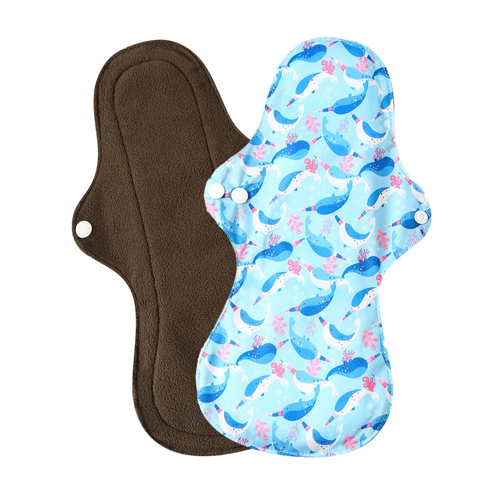 Menstrual Pads Heavy Flow Reusable Waterproof Panty Liner Bamboo Charcoal Sanitary Napkin Washable Overnight Period Cloth Pads