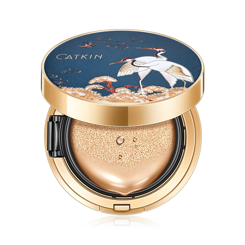 CATKIN BB Cream Air Cushion Foundation Moisture Natural Cover Concealer + Free Refill Medium/Light 0.46 Ounce