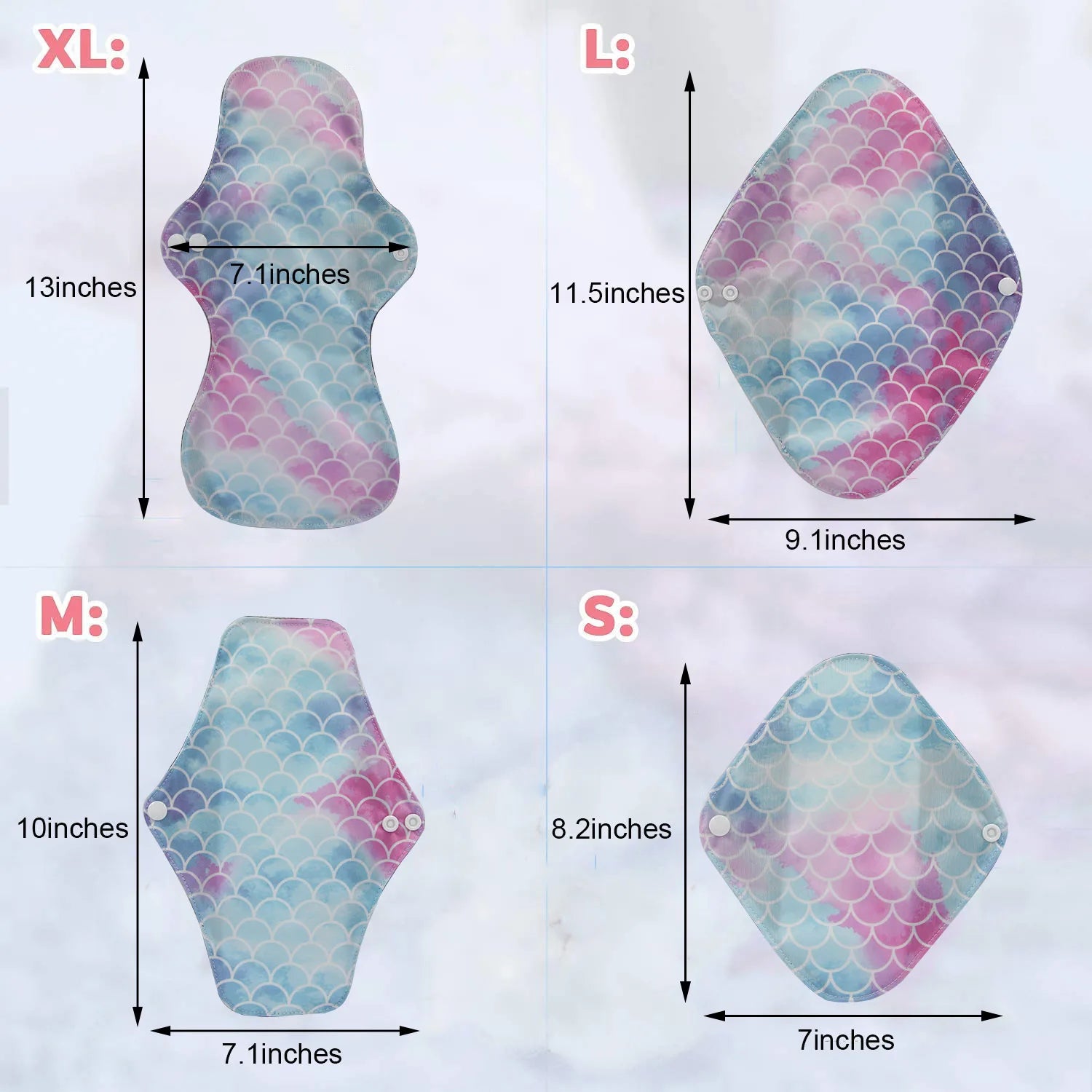 5pcs Set 4pcs Bamboo Reusable Sanitary Pads Washable Absorbent Cloth Menstrual Pads+1pc Bonus Free Mini Wet Bag