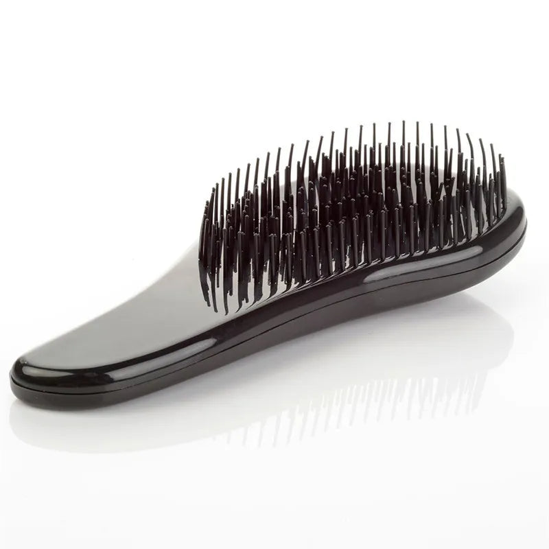 Magic Anti-static Hair Brush Handle Tangle Detangling Comb Shower Electroplate Massage Comb Salon Hair Styling Tool
