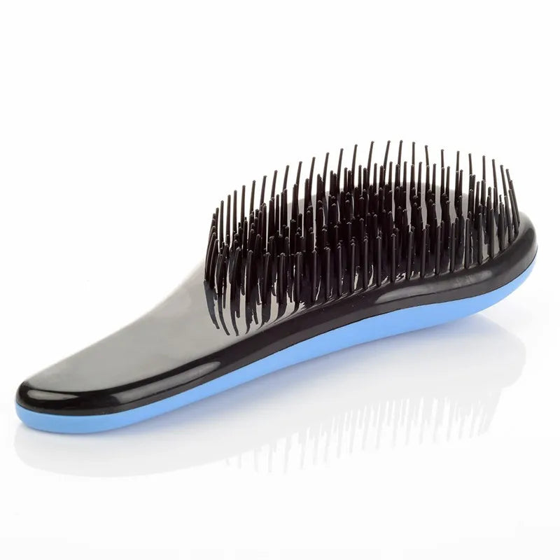 Magic Anti-static Hair Brush Handle Tangle Detangling Comb Shower Electroplate Massage Comb Salon Hair Styling Tool