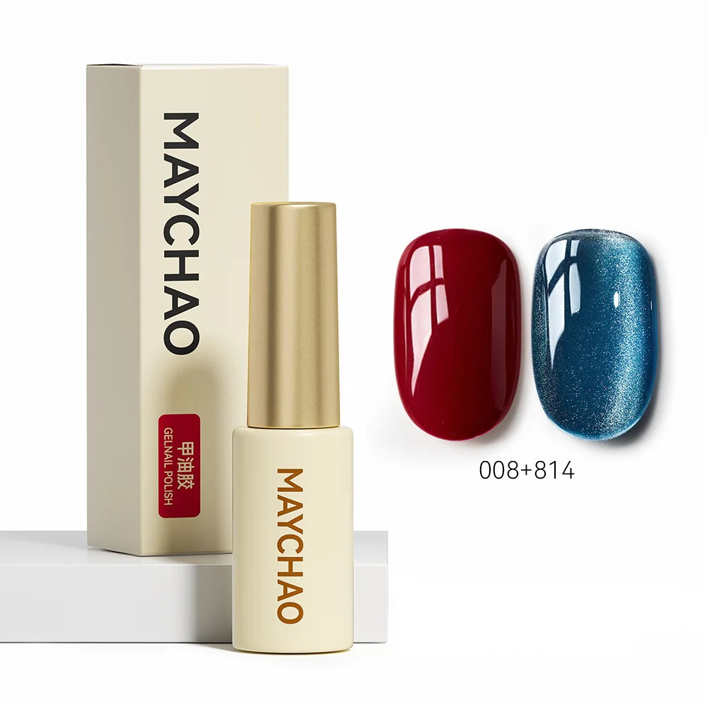 MAYCHAO 5ML Gel Nail Polish 9D Laser Diamond Glitter Cat Eye Gel Semi-Permanent Soak Off UV LED Gel Nail Manicure Tools Nail Art