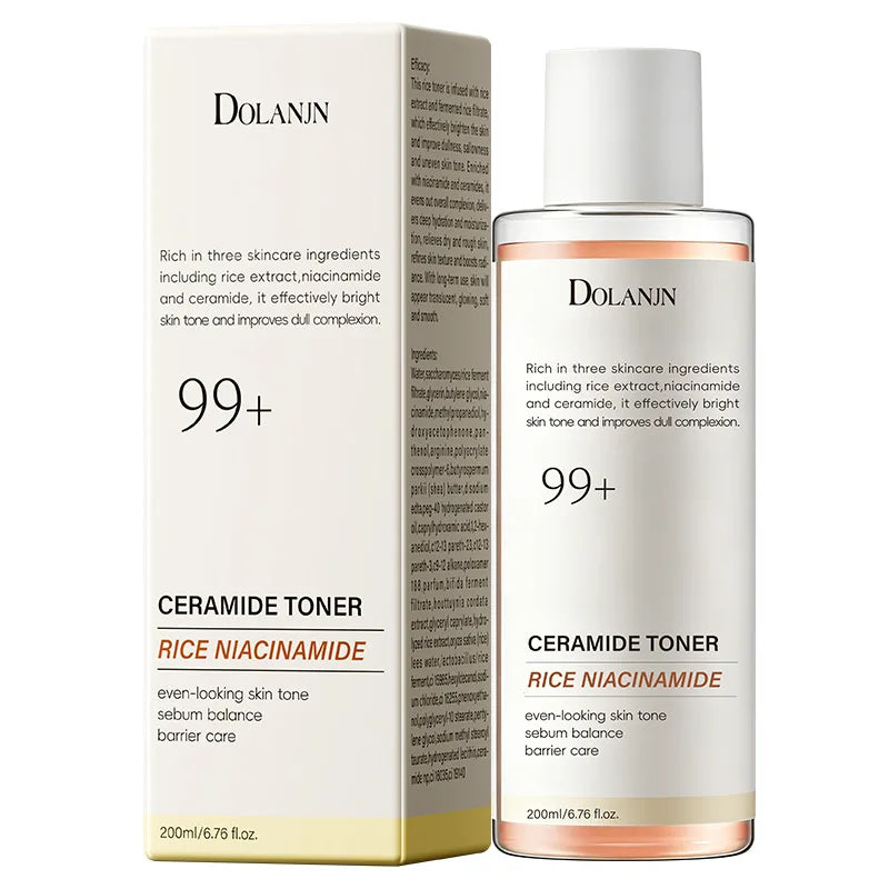 Rice Niacinamide Ceramide Skincare Set,moisturizing Brightening Toner,deeply Moisturizing Repairing Essence For Sensitive Skin