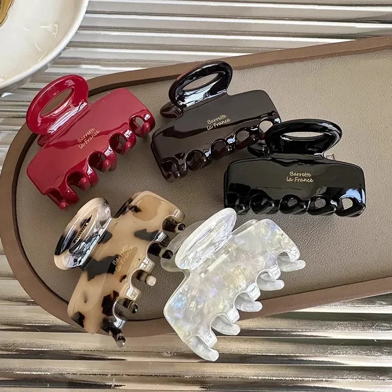 5.5cm Long Acetate Hair Crabs Red Hair Clips for Girls＆Women Tie up Hair Accessories New korean Fashon