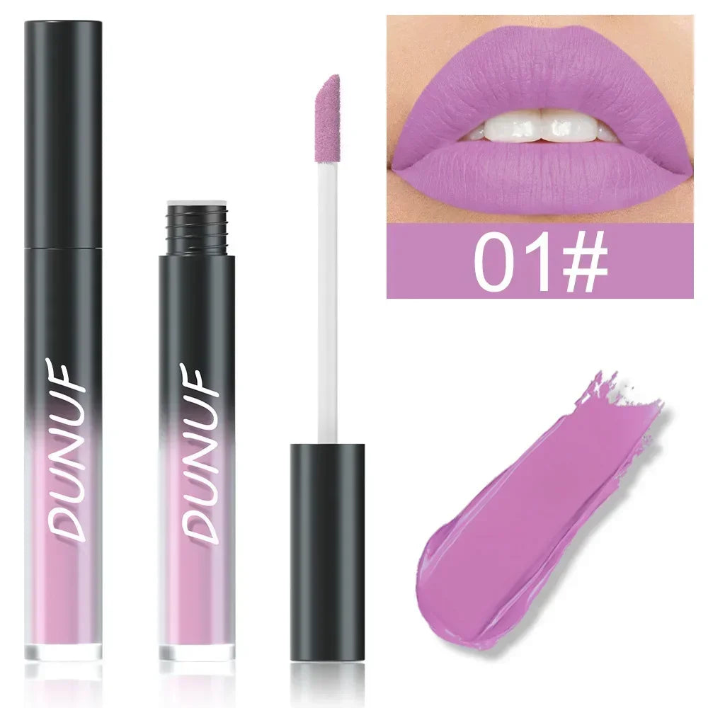 32 Color Lipstick Matte Lasting Lip Gloss Moisturizing Non-stick Cup Halloween Party Purple Blue Black Highly Pigments Lip Glaze