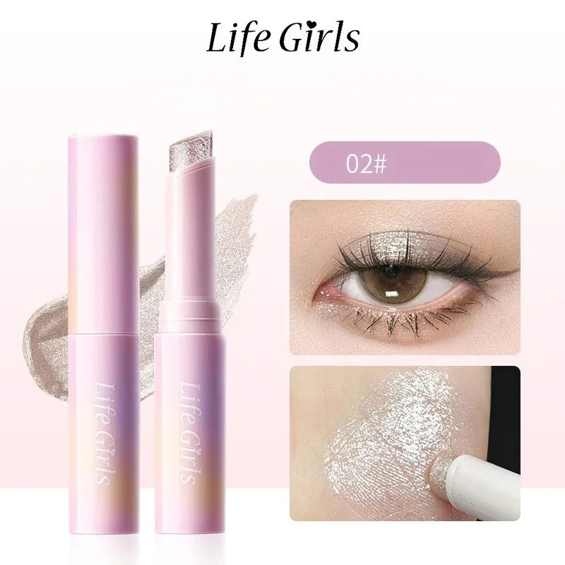 Watery Jelly Eyeshadow Stick Multi-Color Pearlescent Glitter High-gloss Eyeshadow Crystal Fine Shiny Eyeshadow Highlighter Stick