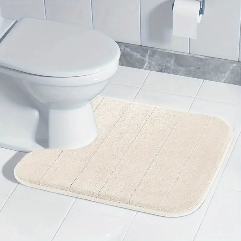 Memory Foam U-Shaped Toilet Mat Anti-Skid Super Absorbent Bathroom Carpet Bath Mat for Bathroom Decor