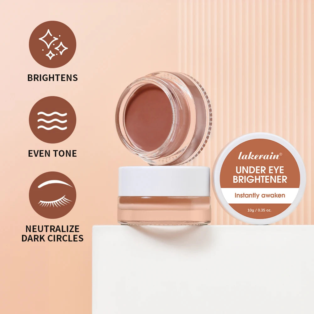 Lakerain Eye Concealer with Brush Durable 3D Shaping Cream for Dark Circles Age Lines Spot Covering Long-lasting Makeup