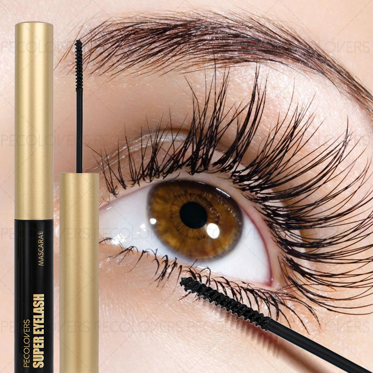4D Silk Fiber Mascara, Waterproof Lengthening Curling, Waterproof Clump-free Long-lasing, with Thin Brush, Beginner-Friendly