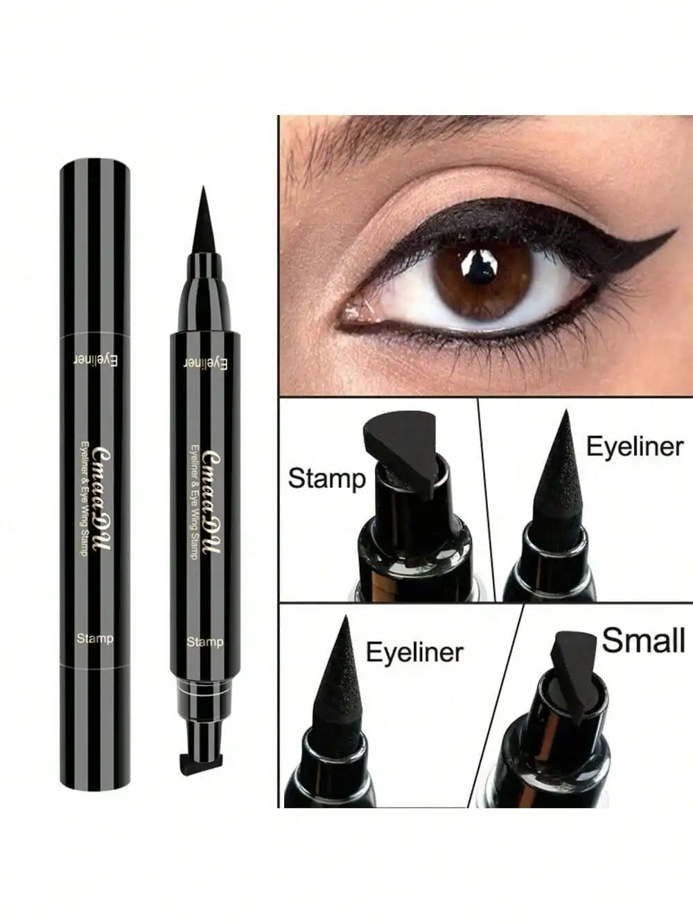 1 Pcs Black Wings Stamp Liquid Eyeliner Waterproof Smudge Proof Quick Dry Precise Tip Beginner Friendly Y2K Party & Daily Makeup