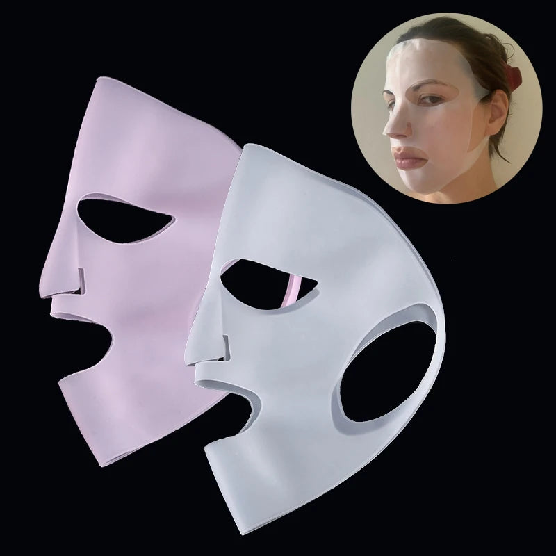 Silicone Face Mask Reusable Moisturizing Lifting Firming Anti Wrinkle V Shape Face Firming Gel Sheet Mask Ear Fixed Skin Care