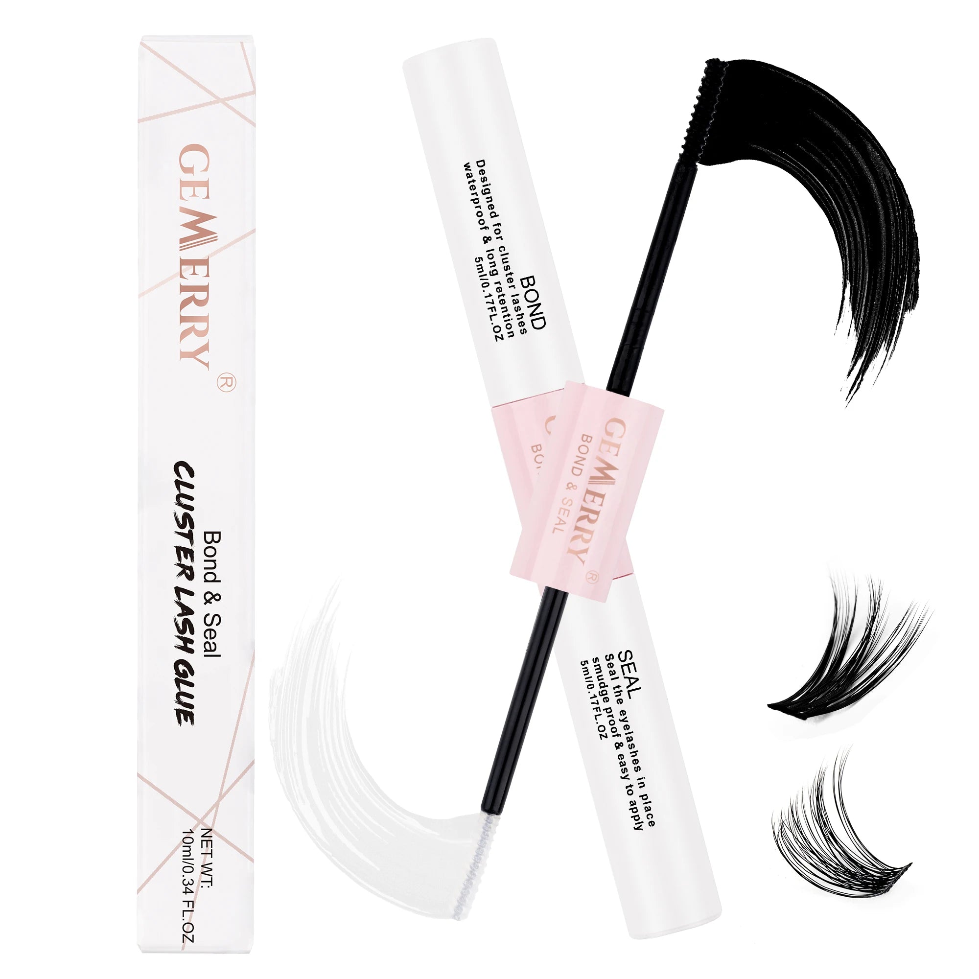 Gemerry 40P/50P DIY Lashes Extension Kit With 280 PCS False Lash Clusters Lash Bond And Seal Lash Glue Remover And Lash Tweezers