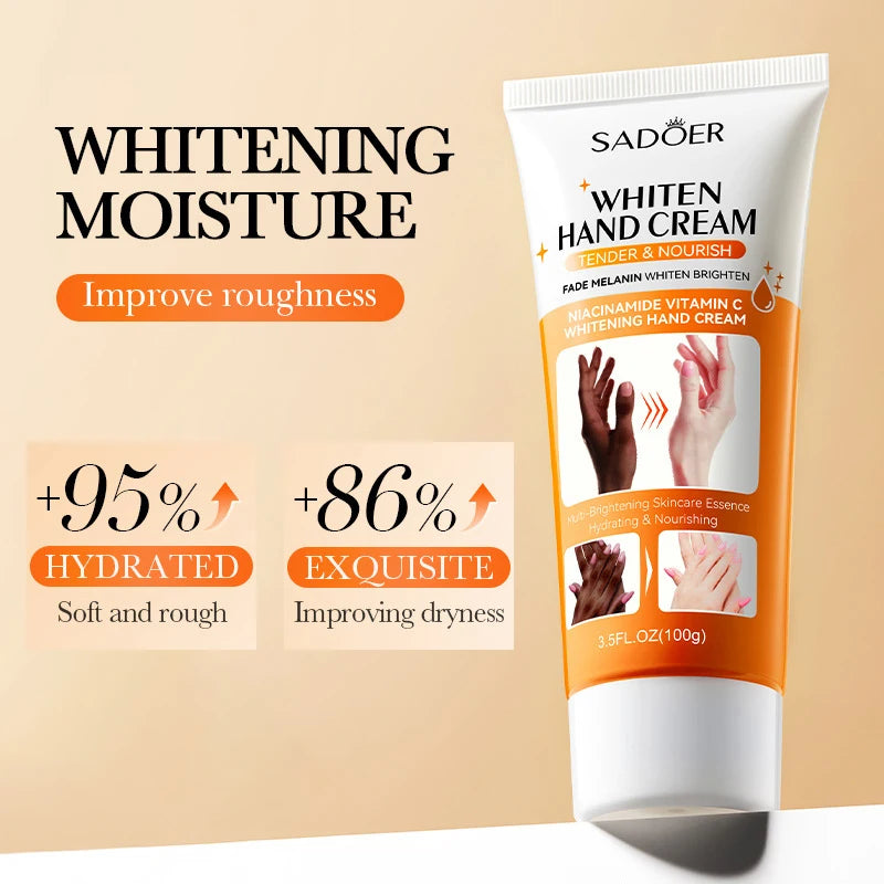 1/2/3pcs SADOER 100g Moisturizing Hand Cream Tender Nourish Non Greasy Brightening Hydrating Beauty Hands Travel Size Skin Care