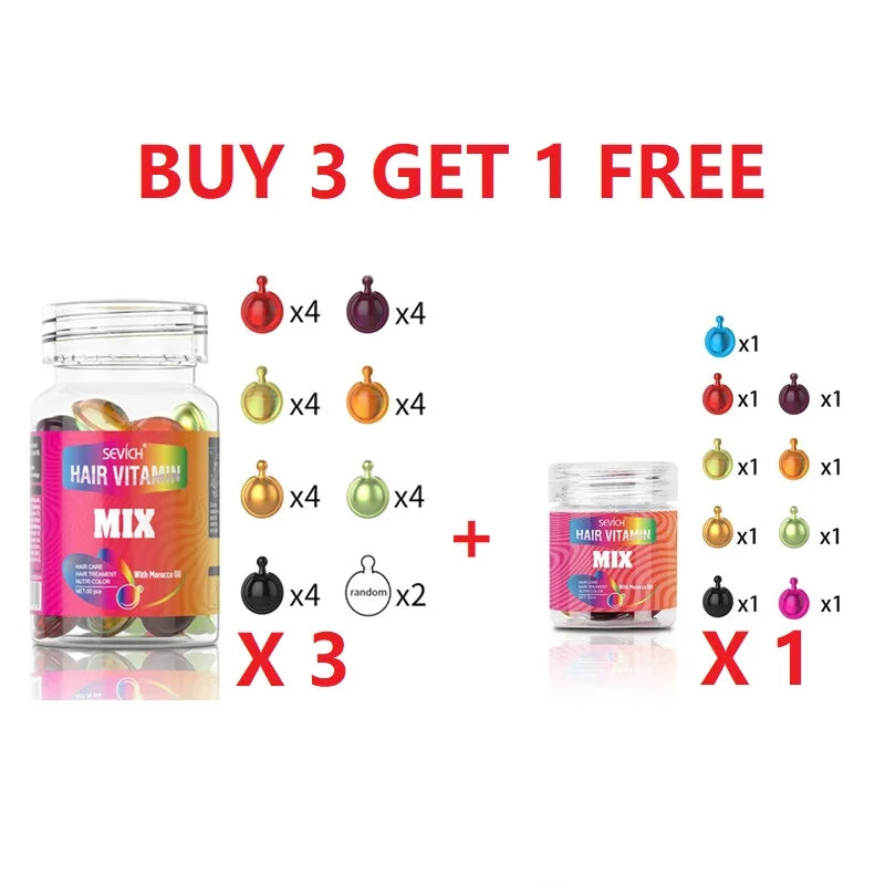 Sevich Hair Vitamin Capsule Keratin Oil Repairs Damaged Hair Anti Hair Loss Moroccan Oil Smoothing Hair Essence Mix Hair Capsule