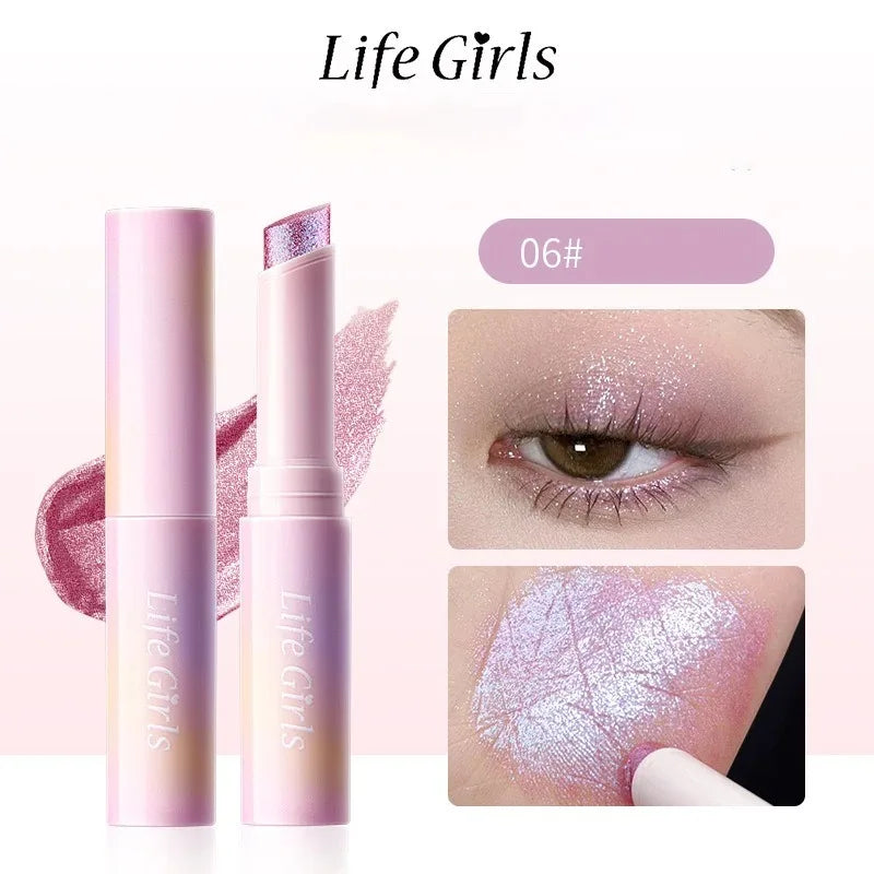 Watery Jelly Eyeshadow Stick Multi-Color Pearlescent Glitter High-gloss Eyeshadow Crystal Fine Shiny Eyeshadow Highlighter Stick