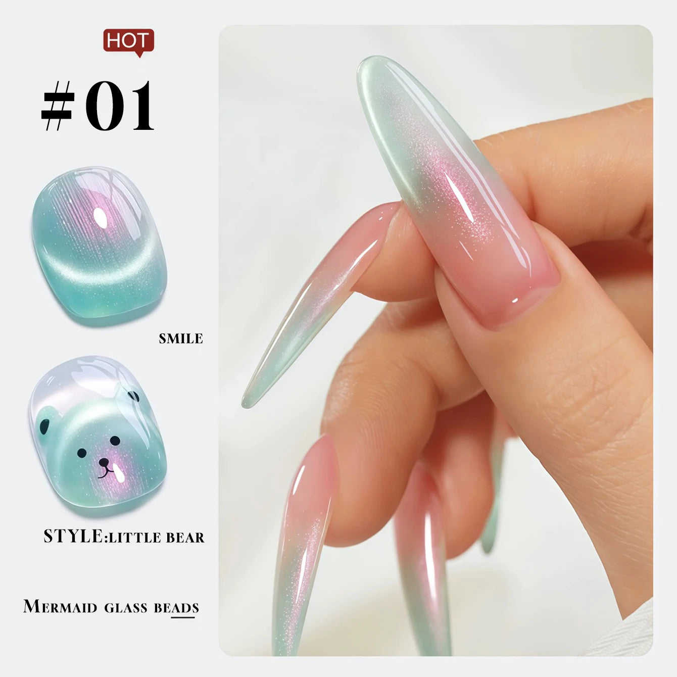 MIANEL 12ML Summer Nails Northern Lights Glass Bead Magnet Cat Eye Gel Nail Polish Nail Art Blue Nails Pink Nails 1-6pcs