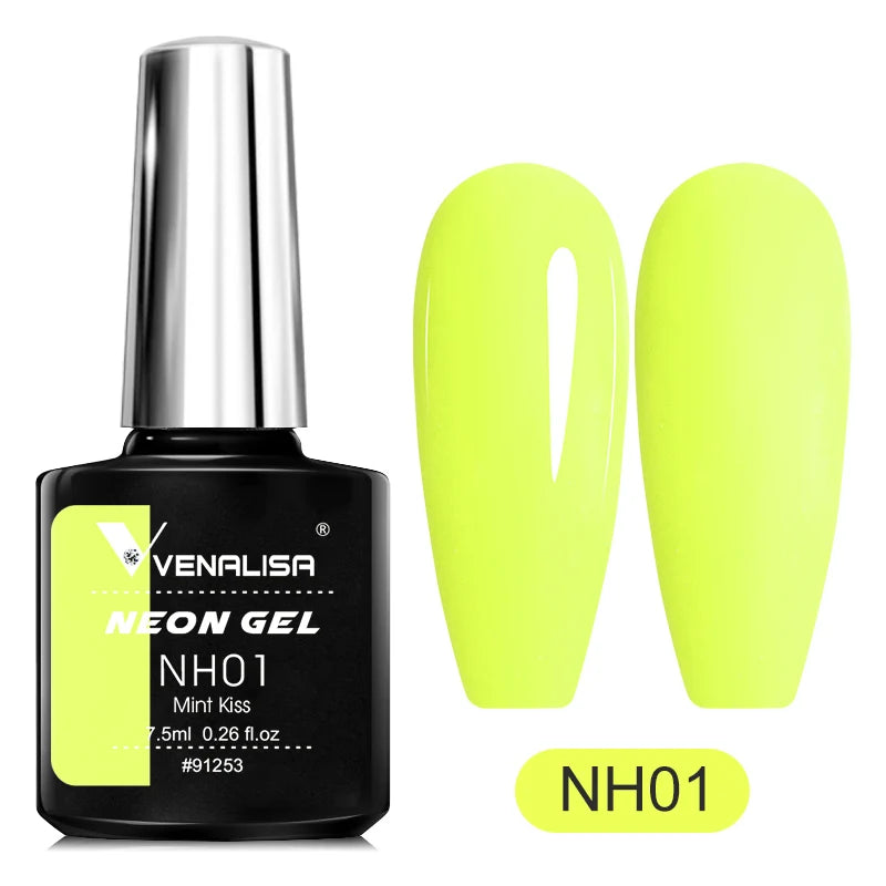 VENALISA NEW 7.5ml Neon Summer Nail Gel Polish Color Nail Lacquer SoakOff UV LED Colorful Long Lasting CANNI Nail Varnish Polish