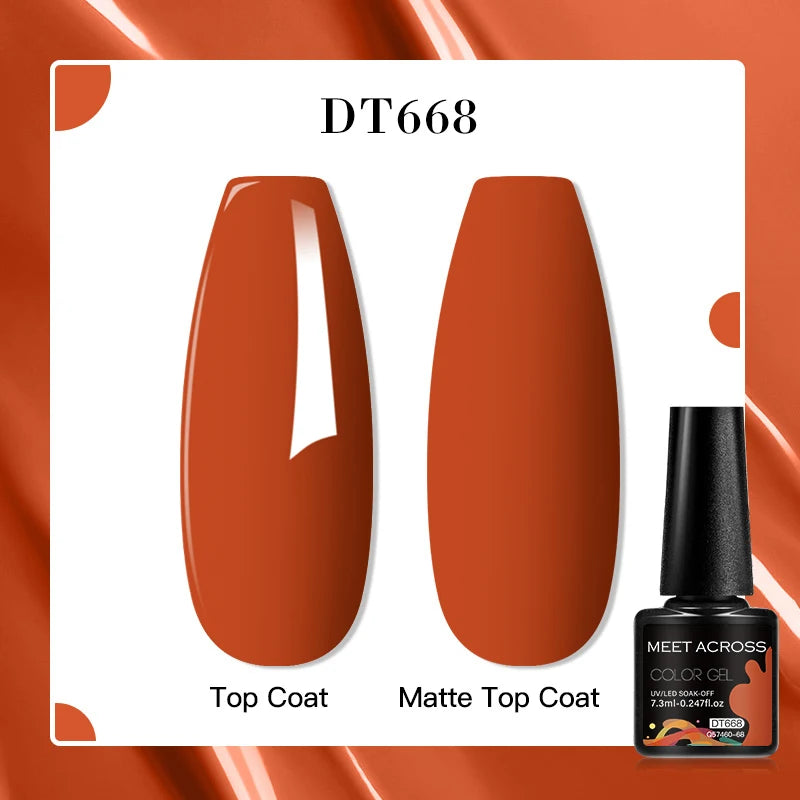 MEET ACROSS 7ml Red Blue Green Metallic Gel Nail Polish Super Bright Mirror Effect Semi Permanent LED UV Gel Nail Art Varnish