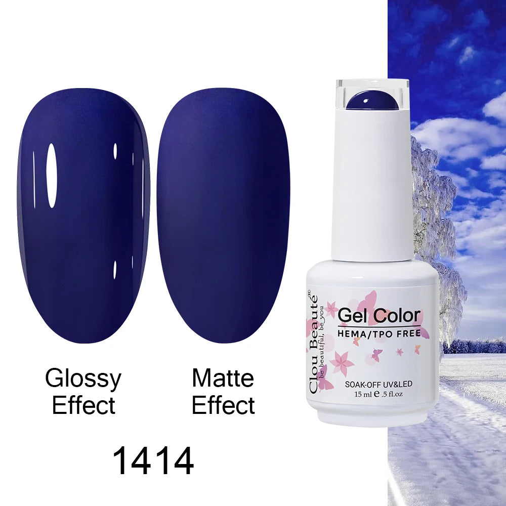 Clou Beaute Gel Nail Polish Neon Brown Royal Blue Red Green Pastal Nude Nail Art Varnishes Gel Lacquer Top Coat UV Gel Nail