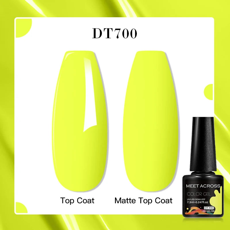 MEET ACROSS 7ml Red Blue Green Metallic Gel Nail Polish Super Bright Mirror Effect Semi Permanent LED UV Gel Nail Art Varnish